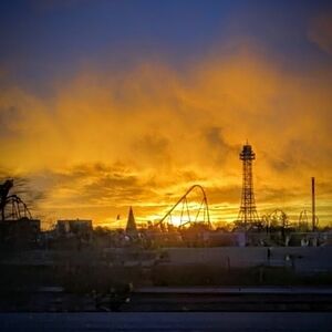 Sunset Over Amusement Park